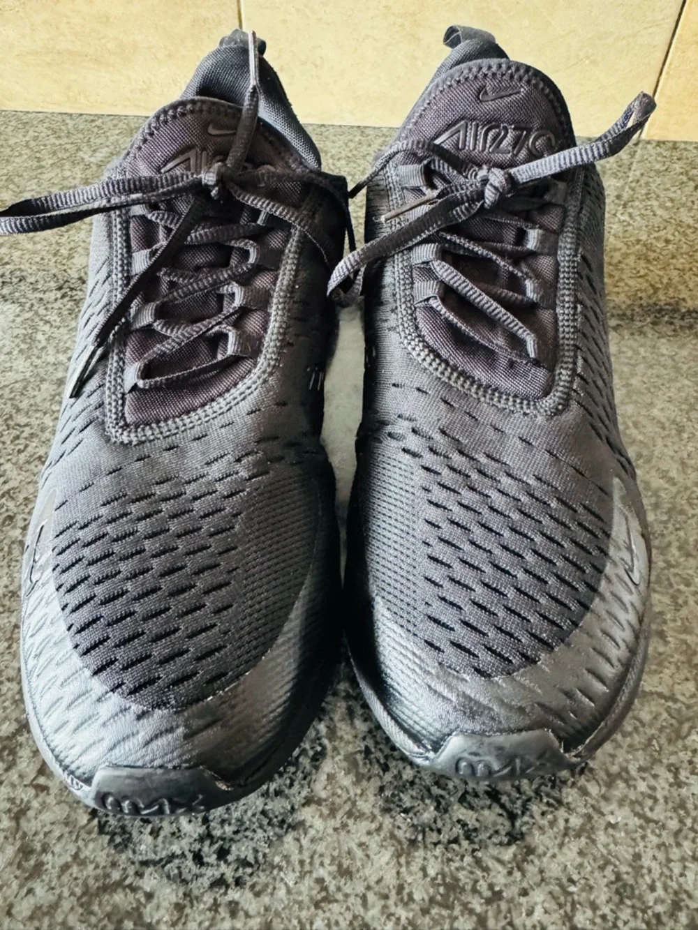 Nike Air Max 270 Triple Black Men's Sneakers - Picture 1 of 5